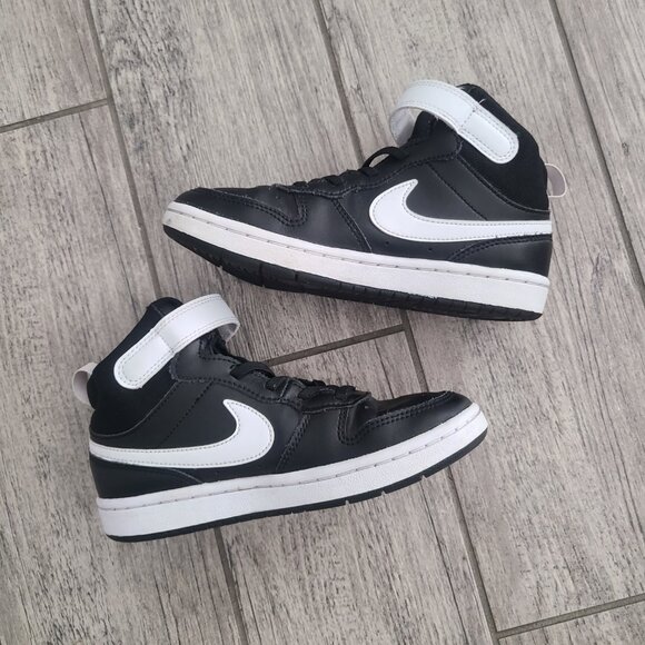 Nike Court Borough Mid 2 GS Youth Kids Sneakers Black & White Size 1.5Y - Picture 7 of 11
